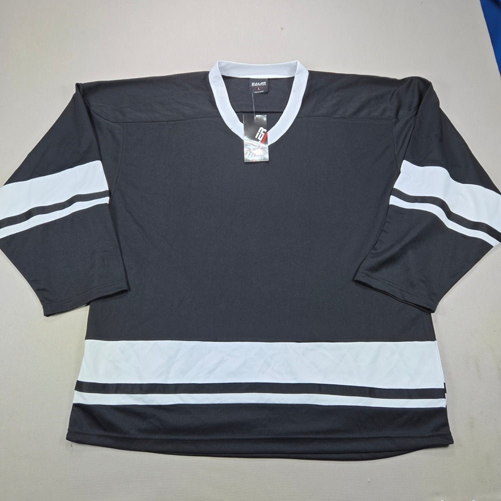 EALER Hockey Jersey Practice‎ Striped Black White Mens Size Large NEW